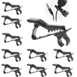 LJFEA 10 Pcs Pince &agrave; Cravate Agrafe Amovible Micro-Cravate pour Microphone Mini Clip De Microphone Clip De Microphone De Rechange Clip De Support De Microphone Fixe Convient pour Fil de 3,5 mm (OuiouiMarke(Livraison express &agrave; partir de 5 euros), neuf)