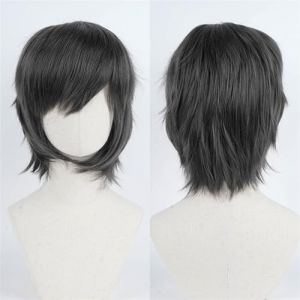 Perruque Bang universelle de 30 cm/11,8 pouces, perruque de cheveux courts superposés for Cosplay, usage quotidien, style de fête(Gray) (LEDUODUO, neuf)