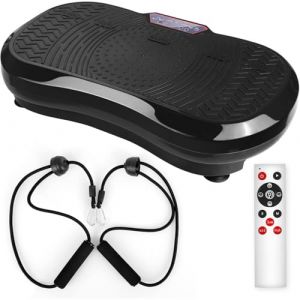 TLGREEN Plateforme vibrante Noir, 120 niveaux + 10 programmes, 68 x 38 x 14 cm, jusqu'à 180 kg, télécommande, bandes d'entraînement (Cococloud, neuf)