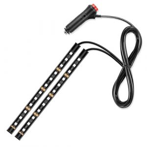 Bande Lumineuse LED pour Voiture 12 LED Kit d'&eacute;clairage Ambiance Voiture,&eacute;clairage int&eacute;rieur Bande &eacute;clairage de Plancher pour Lampes d&eacute;coratives int&eacute;rieures de Voiture (Allume-Cigarette Rouge) (uprgk, neuf)