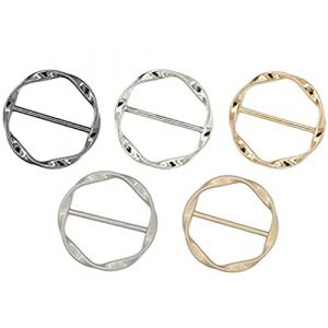 Quystetes 5 Pi&egrave;Ces &eacute;Charpe Anneau Clip Cravate Anneau Clips pour Femmes Mode T-Shirt Torsion Noeud Clip Boucle Cercle V&ecirc;Tements Anneau Porte-Enveloppe (THEDEN CLUWEI LTD, neuf)