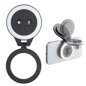 PGYTECH MagGlow Lampe d&rsquo;Appoint Magn&eacute;tique pour T&eacute;l&eacute;phone, Lampe Selfie MagSafe, Anneau Lumineux LED Magn&eacute;tique Portable avec Lumi&egrave;re Froide/Douce/Chaude, pour Selfies/Photographie/Vid&eacute;o (Noir) (PGYTECH-SELECT, neuf)