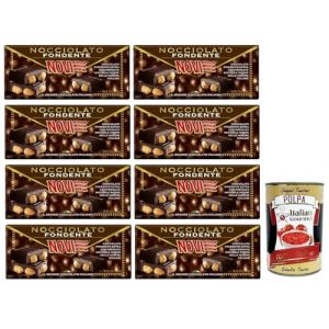 Novi Nocciolato Lot de 8 bo&icirc;tes de chocolat noir aux noisettes enti&egrave;res 130 g + Polpa di Pomodoro Italian Gourmet Polpa di Pomodoro 400 g (Italiaen Gourmet UK Ltd, neuf)