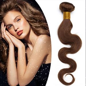 SEGO Tissage Naturel Ondule - Tissage Naturel Cheveux Humain - Extension Tissage Naturel Rajout Tissage Brésilienne Afro - 60cm 04#Châtain Chocolat (Shiny Collection-88, neuf)
