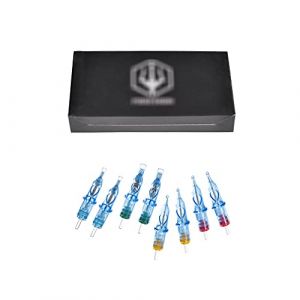 Aiguilles jetables de cartouche de tatouage de 10PCS, ensemble bleu d'aiguilles de cartouche de tatouage, aiguille jetable de tatouage de RS, pour le stylo de machine de cartouche de tatouage (1005RS) (CHENGplus, neuf)