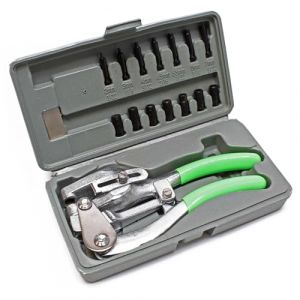 WilTec Kit Pince emporte pi&egrave;ces avec 16 pi&egrave;ces - 210 x 100 x 40 mm - dans Un Coffret Robuste - D&eacute;coupe pour carrosserie Estampage Perforation de t&ocirc;le (Wiltec Wildanger Technik GmbH, neuf)