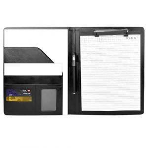 Comzantor Porte Documents A4, Porte Document Porte Bloc avec Pince, Pochette Conférencier, Portfolio A4 en Cuir PU, Multifonction Porte Bloc-Notes pour Bureau, Agenda, Conférence (Noir) (COMAN STORE S.R.L., neuf)