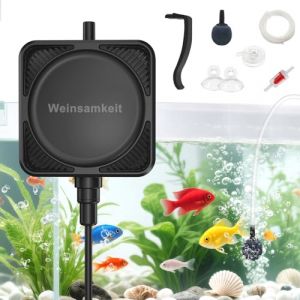 Weinsamkeit Pompe à Air Aquarium, Bulleur Aquarium Ultra-Silencieuse, < 30 DB, Débit Pompe D'aquarium : 0.45 L/Min,1.5 W Bulleur pour Aquarium, pour 20-60L Nano-Aquariums, Aquariums (Czoele Trading, neuf)