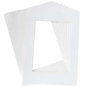 XQEUMC 10 Pcs Passe Partout A4 Blanc Cadre Photo Carton 20,5 x 29,5 cm(Intérieures:14,5 x 20cm) Passe-Partout Carré pour l'encadrement Photos, Affiches, Impressions d'art (XQ-EU, neuf)