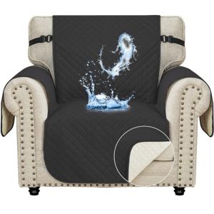 Ystyle Housse Canap&eacute; 1 Place 60cm - Impermeable Housse de Canap&eacute; avec Accoudoirs, Universelle Housse Canape Protege Canape Chat Chiens Griffures Antid&eacute;rapante, Noir (YSTYLE HOME, neuf)