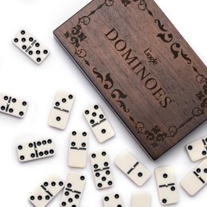 Ensemble de Dominos Lingle - Jeu de Dominos Double 6 Classique pour Adultes, 28 Pi&egrave;ces de Domino avec Bo&icirc;te en Bois (Lingle Store, neuf)