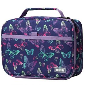 VASCHY Trousse Scolaire, Grande Trousse Crayon de Couleur 72 Slots Portable Multi-Poches Feutres Stylos Trousse de Rangement avec Détachables Velcro et Anse pour Femme Fille Artiste Papillon Violet (Vaschy, neuf)