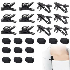 Mini Clip De Microphone,Métal Clip Microphone,Mousse Micro Casque,Bonnette Micro Clip De Fil Mic Kit,Mini Pince Micro,Pince Micro Cravate,Pince pour Mini Microphone,Clip De Support De Microphone,24PC (LEdoudouLE, neuf)