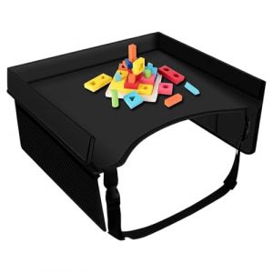 Plateau de voyage pour, plateau de voiture pour - Bureau d'activité pliable pour siège d'auto,Table de plateau de siège de voiture avec sangle réglable et poche, indispensable pour les voyages (Ranley, neuf)