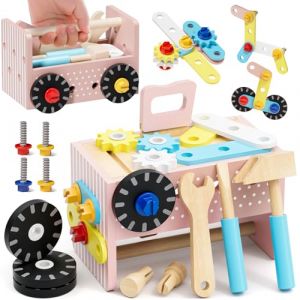 KidBloom Jouet Enfant 2 Ans, Boite a Outils Enfant Jouet en Bois, Etabli Enfants Jouet Fille 2 3 4 Ans (kidbloom, neuf)