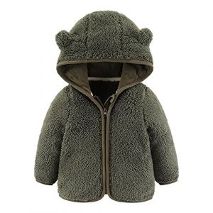 Veste &agrave; capuche en polaire pour b&eacute;b&eacute;s gar&ccedil;ons et filles avec oreilles, v&ecirc;tement chaud en ourson cartoon avec fermeture &eacute;clair, manteau pour nourrissons de 0 &agrave; 24 mois (Gajaous, neuf)