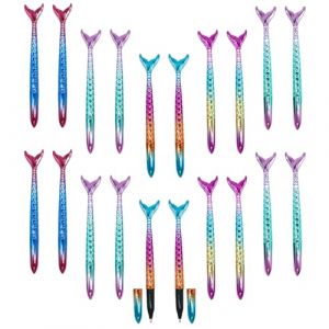 Leikurvo Lot de 20 stylos gel de sirène, créatifs en forme de queue de poisson, stylos à bille sirène, pour filles, cadeau de fête, école d'enfants, encre noire ZJ322-pen-20 1 unité (Lot de 20) (BirongSarl, neuf)