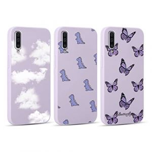 Yoedge 3 Pièces Coque pour Samsung Galaxy A50/A30S/A50s 6,4", Souple Silicone TPU Ultra Mince Housse Étui avec Motif, Antichoc Protection Slim Case Cover pour Samsung A50 Housse, Papillon (Lei Xiao, neuf)