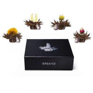 Creano Coffret Cadeau avec Fleurs de Thé Thélini dans Une Boîte Magnétique - Thé Noir - 6 Fleurs avec 4 Sortes Différentes (Creano, neuf)