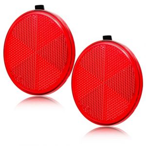 AGRISHOP 2X Catadioptre Remorque Rouge,Reflecteur Remorque Autocollant Ø80mm Catadioptre Adhesif E9 (AGRISHOP, neuf)