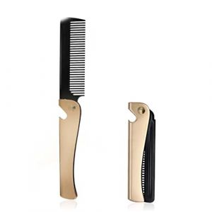 FRCOLOR Peigne De Massage Peigne De Poche Pliable Brosse à Cheveux Démêlant Trousse De Teinture Pour Les Cheveux Brosse Sèche-cheveux Peigne à Moustache Changer De Peigne Épingle Golden (Laners, neuf)