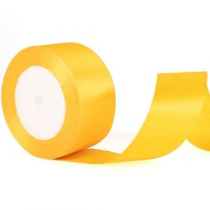 Ruban de satin jaune épais de 40 mm de large, pour emballage cadeau, nœuds pour cheveux, bouquets, travaux manuels, mariage, décoration de gâteau, Halloween et cadeaux (GAOSHUONUO STORE, neuf)