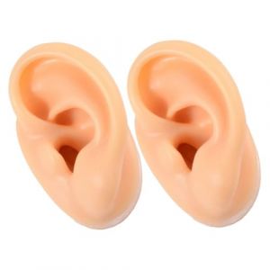 FIXOSHEE 2 pièces Modèle Oreille Silicone Souple Oreille Artificielle pour Pratique Du Piercing et Affichage de Boucles Oreilles Modèle Réaliste pour Étudiants et Professionnels (Jiingsq, neuf)