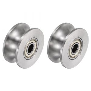 QUARKZMAN 2Pièces Roue à Gorge en U, 1,89" Rouleaux à Double Roulement en Acier Inoxydable 304 pour Rail Inversé, Machines Industrielles, Portail Coulissant (QUARKZMAN, neuf)