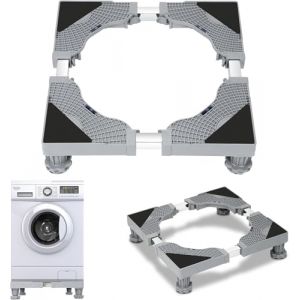 ISOISL Support de machine à laver avec 4 pieds, charge maximale de 350 kg, support pour machine à laver, largeur réglable 41 à 66 cm, socle de machine à laver avec fonction d'absorption des chocs (BestPuzzle360 GmbH, neuf)