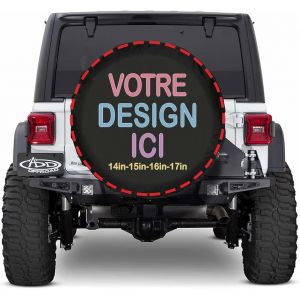 Housse Roue de Secours Personnalisable avec Photo Texte personnalis&eacute; protecteurs de Couverture de Roue de Secours imperm&eacute;ables pour Camion remorque RV SUV Universel 14 inch (Design Your Goods, neuf)