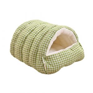 FewNvWa Lit pour Chat Amovible, Maison pour Chien Chat Nid pour Animaux Coussin Lavable, Lit Niche pour Chat, Doux Tissu Peluche Grotte Ferm&eacute;e Convient Animaux Domestiques Repos Int&eacute;rieur, Vert, S (QingQin Joy, neuf)