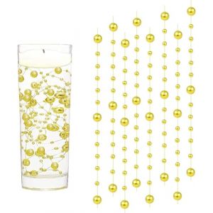 GEFIRE 18 Pièces Perles d'eau Dorées, Bougies Flottantes, Perle d'eau, Bougie Flottante pour Vases, Remplisseurs de Bouteilles d'eau, Mariages, Décorations de Centres de Table (1.2M) (YAOYAOI, neuf)