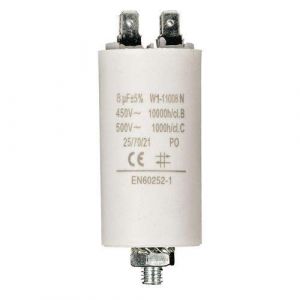 CABLEPELADO Condensateur de démarrage pour moteur électrique | Condensateur permanent | monophasé | 4 bornes | Convient pour pompes, compresseurs, machines à laver, machines à air | 450 VAC | 8.0 uF (CABLEPELADO, neuf)