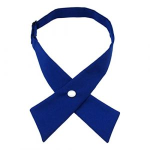 N&oelig;ud papillon crois&eacute; pr&eacute;-nou&eacute; pour femme/homme, cravate crois&eacute;e pour uniforme d'&eacute;coli&egrave;re, cosplay, t-shirt de Saint-Valentin W-B-T2, Bleu roi, taille unique (A5GOLD - FR, neuf)