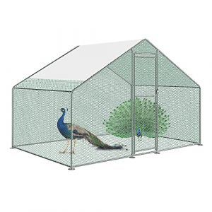NAIZY Enclos Poulailler pour Petit Enclos Extérieur Animaux Cage à Poules avec PE Toit et Serrure Cage à Oiseaux Petits pour Animaux de Compagnie Acier Galvanisé (3x2x2m) (Alrich UG, neuf)