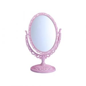 Zambuph Miroir de maquillage avec support de support Miroirs double face style vintage Pivotant Dressing Cosmétiques Cadeaux Outils maquillage, Ovale Rose (WeiShengXunEnShan, neuf)