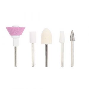 Foret à Ongles en Céramique, 5 Pièces Forets à Ongles en Métal en Céramique Foret à Cuticules de Manucure pour Perceuse à Ongles Forets de Lime à Ongles électrique Pédicure Lime (Zaicoler, neuf)