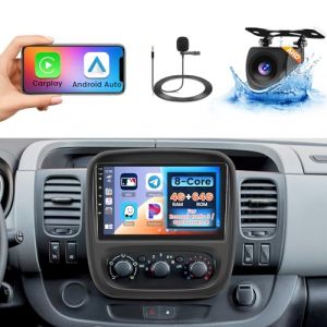 [8Core 4G+64G]Hikity Autoradio Android 15 pour Opel Vivaro B/Renault Trafic/Fiat Talento/Nissan NV300, Carplay Sans Fil Android Auto 9'' Poste Radio avec GPS Bluetooth WIFI DSP SWC+MIC+Caméra de Recul (wenheyou, neuf)