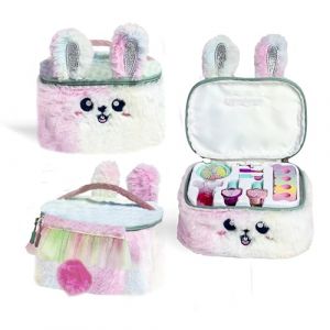MARTINELIA - Vanity Maquillage Lapin En Fausse Fourrure - Coffret Maquillage Enfant - Set Beauté Fille - Vernis à Ongles, Rouge à Lèvres, Fards à Paupières & Vanity de Rangement - Coffret Cadeau Fille (Juguetilandia, neuf)