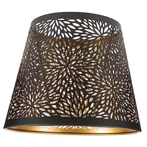 Veemoon Abat-jour En M&eacute;tal Creux E27, Cage De Protection Pour Ampoule, Design Grille Noire Motif Floral Int&eacute;rieur, Luminaire Suspendu Pour Chambre, Pi&egrave;ce Unique, D&eacute;co &Eacute;l&eacute;gante, Solide (hagan panting, neuf)