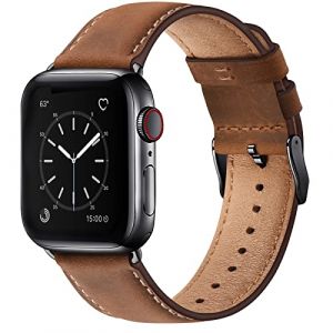 WFEAGL Compatible avec Bracelet Apple Watch 44mm 45mm 49mm 46mm 42mm(Séries 3 2 1),Bracelet de Cuir Véritable Remplacement pour iWatch Séries 11 10 9 8 7 6 5 4 3 2 1/SE/Ultra(Rouge Brun/Noir) (World-fine-EUR, neuf)