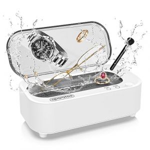 Nettoyeur Ultrasons, Nettoyeur Ultrasons Lunettes, Nettoyeur Ultrason Bijoux, 48000Hz Nettoyeur à Ultrasons, Ultrasonic Cleaner pour Bijoux, Lunettes, Bague, Montre, Dentier (ZheErMaoKeJi, neuf)