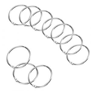 Vxcbad Lot de 120 anneaux de reliure de livres de 15 mm - Anneaux en m&eacute;tal pour reliure de livres et fiches - Anneaux pour album de scrapbooking, artisanat, rangement m&eacute;mo et porte-cl&eacute;s - Argent&eacute; (QingYiHe, neuf)