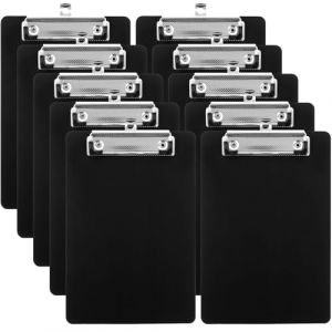 LDHHYH Lot de 10 porte-blocs A4 en plastique avec pince en m&eacute;tal - Porte-bloc A4 - Porte-bloc A4 - Noir - Pour l'&eacute;cole, les &eacute;tudiants, la maison (ZHENG YANHUA, neuf)