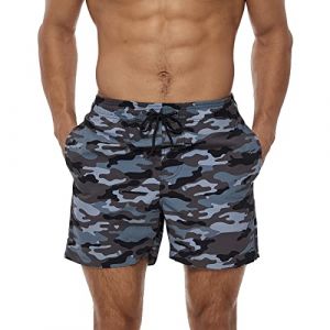 TMEOG Short de Bain Homme Maillot de Bain Surf Short de Plage Piscine Cale&ccedil;on de Bain &agrave; S&eacute;chage Rapide pour Vacances avec Poche et Cordon Ajustable(Camouflage,XXL) (YuShengEU, neuf)