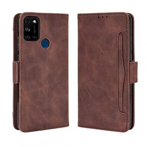 Coque pour Wiko View 5/Wiko 5 Plus &Eacute;tui &agrave; Rabat en Cuir PU Portefeuille Housse Simili Cuir Flip Cover Magn&eacute;tique Anti-Choc avec Fonction Stand Etuis Compatible avec Wiko View 5/Wiko 5 Plus, Marron (BaiFu-EU, neuf)