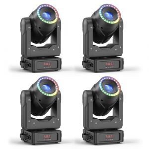 KRIDERISH LED 150W Lumière de Scène Tête Mobile, RGBW Gobo dmx512 Spot Zoom Lumières de Fête avec Effet de Focus 13°-15° 7 Patrons 7 Couleurs 3 Prismes Pour Scène Disco DJ Bar Fête Noël 4PCS (HUACHAI-STORE, neuf)