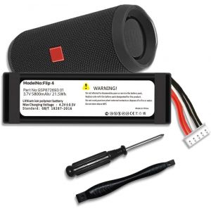 WAEUUKKPO 5800mAh Batterie pour JBL Flip 4, Flip 4 Special Edition, Flip4, Nouvelle Batterie de Rechange Mise &agrave; Niveau Compatible avec GSP872693 01 avec ToolKits (Wavypo EU, neuf)