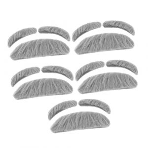 Gatuida 5 Ensembles Accessoires De D&eacute;guisement De Professeur Faux Sourcils Fausse Moustache Autocollante Pour Cosplay Et D&eacute;guisements Halloween De Vieil Homme (Brandon Zou, neuf)