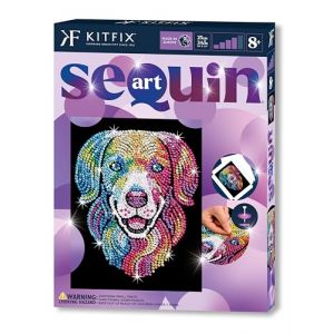 Kitfix - Sequin Art Purple - Chien arlequin - Image à paillettes - 27 x 36 cm - Kit de création pour enfants, adolescents et adultes de plus de 8 ans - 2103 (Kitfix, neuf)